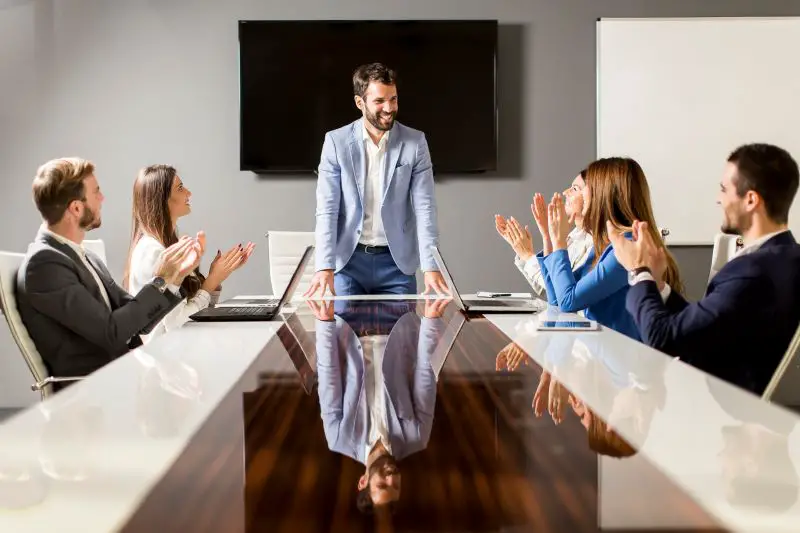 Businesspeople at meeting in a conference room