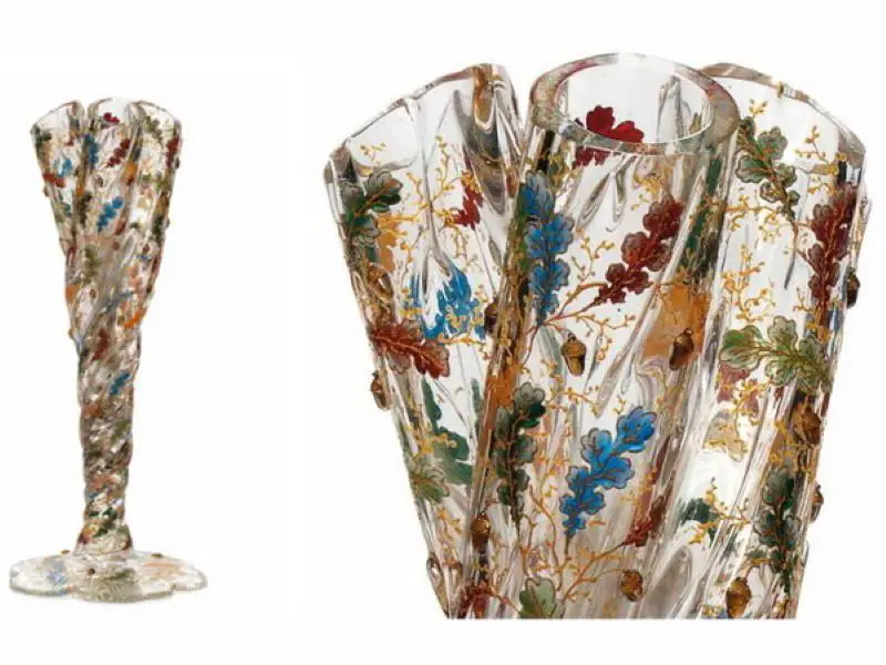 Floral glass vase
