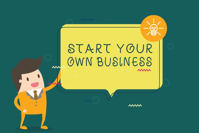 Writing note showing Start Your Own Business