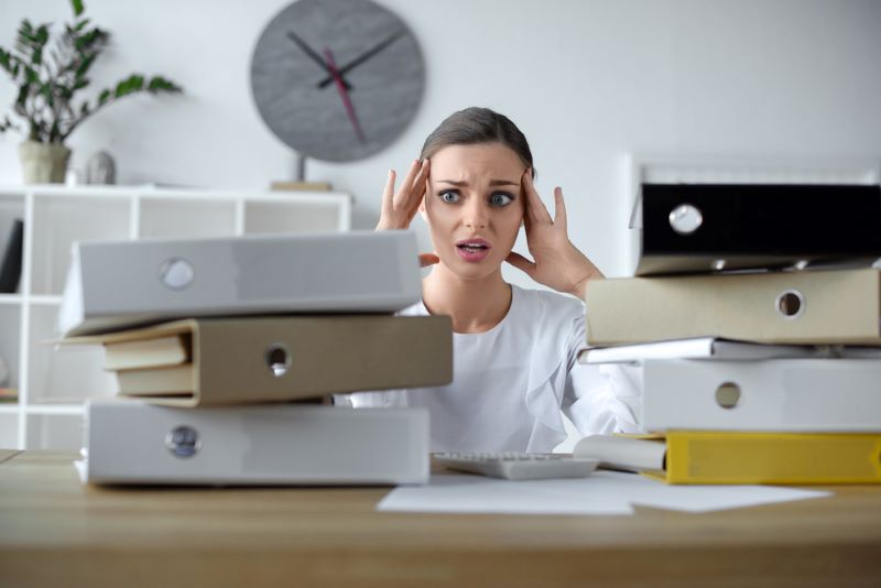 Shocked businesswoman