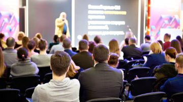 People on training lecture at business conference