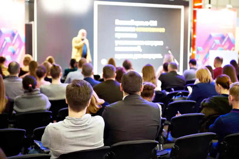 People on training lecture at business conference