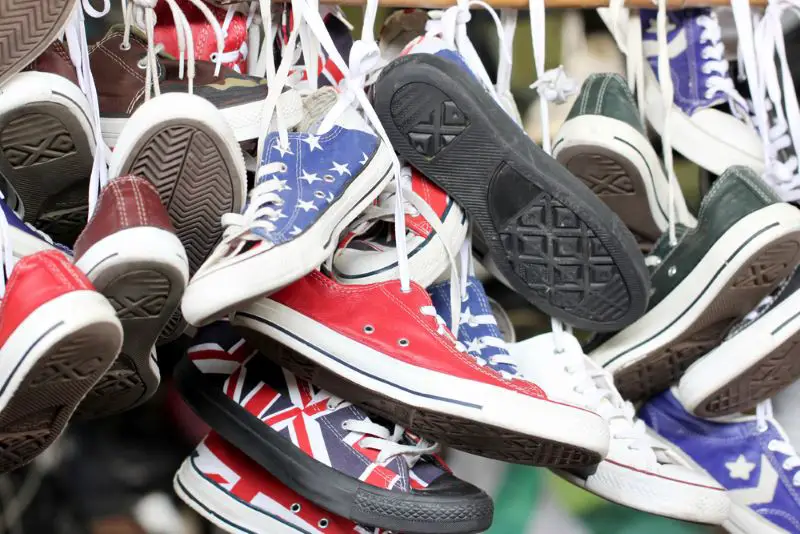 Sneakers of old shoes second hand
