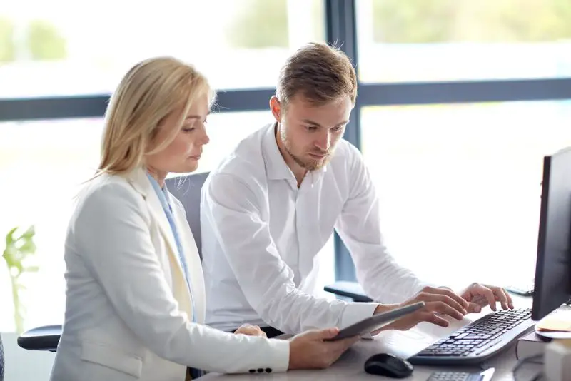 Business team with tablet pc computer at office