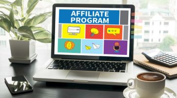 Affiliate program on laptop screen