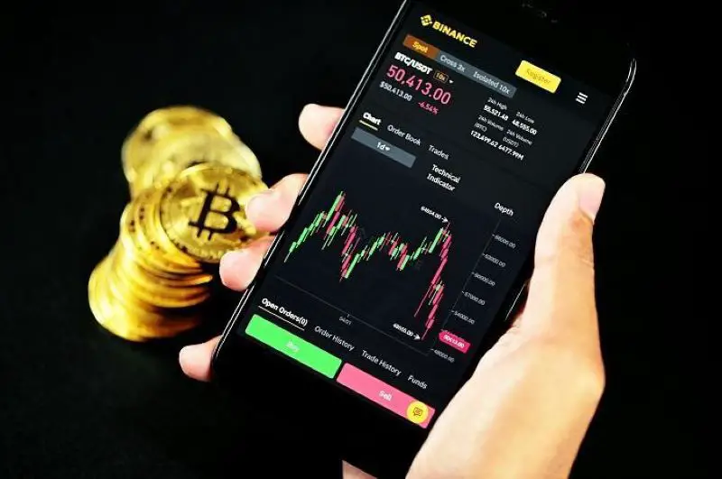 Binance account on mobile screen
