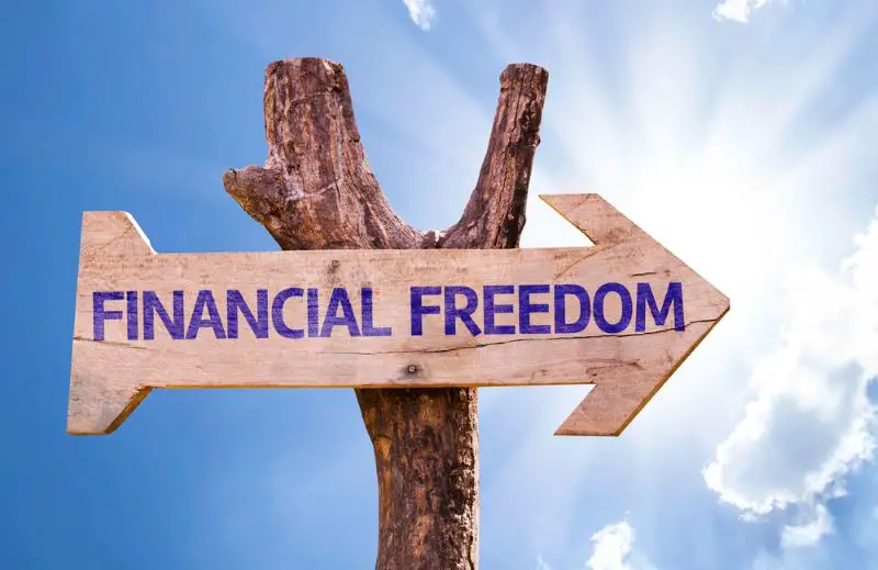 Financial Freedom wooden sign