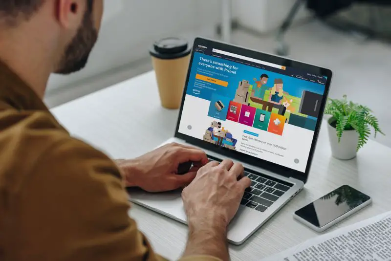 Cropped view of man buying on online shop