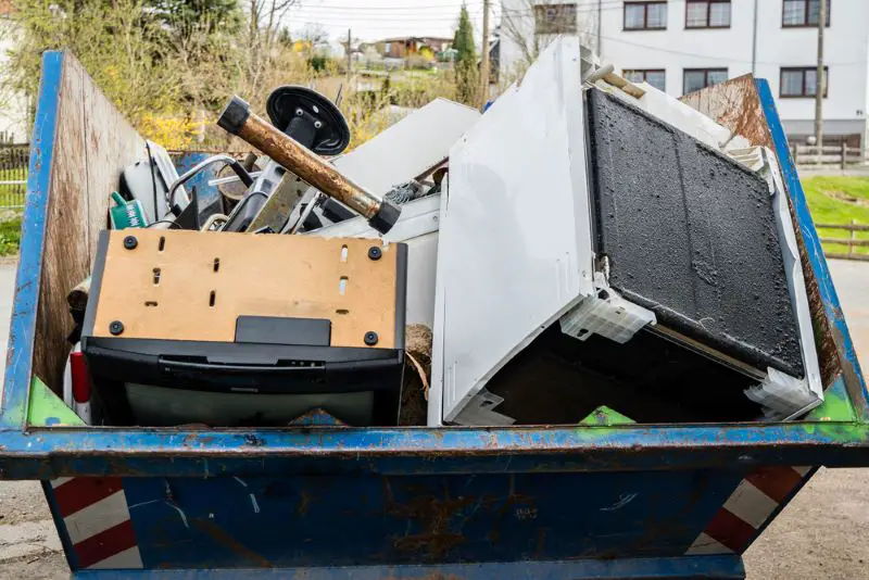 E-waste containers background