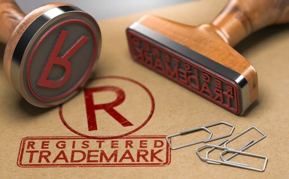 Two rubber stamps - Registered Trademark Concept