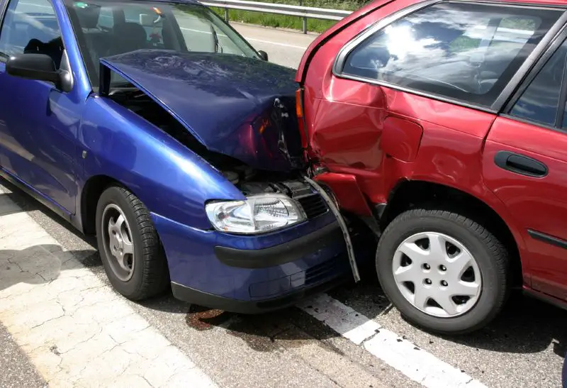 two cars involved in an accident