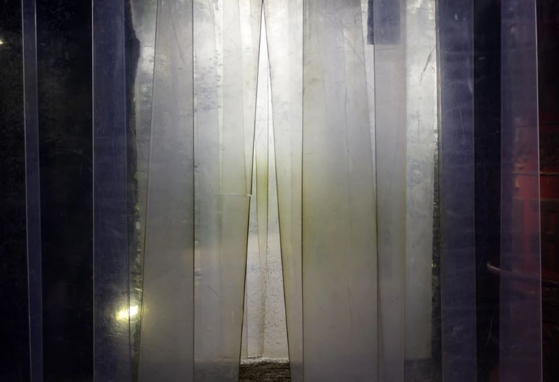Door with PVC strip curtains