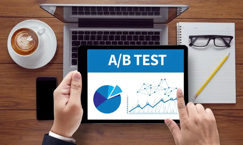 Depiction of A/B test on a tablet screen