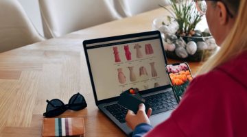 Woman shopping online