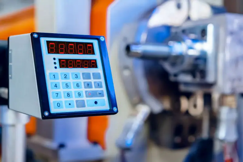 Modern industrial plant. Automotive machine equipment parts close up