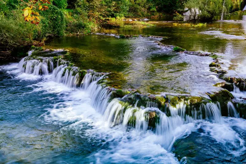 Waterfall on Korana river canyon in village of Rastoke