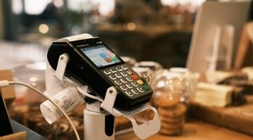 Mobile POS at the counter.