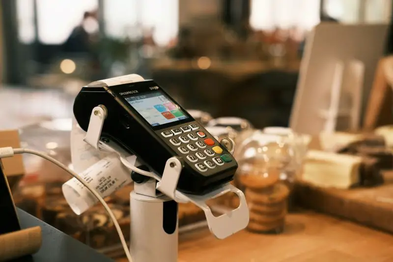 Mobile POS at the counter.