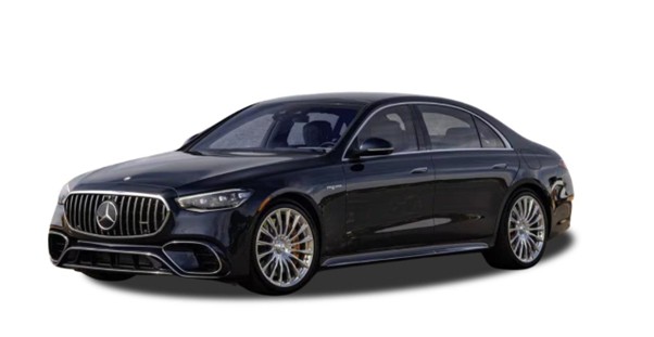 Black Mercedes-Benz luxury sedan with chrome accents