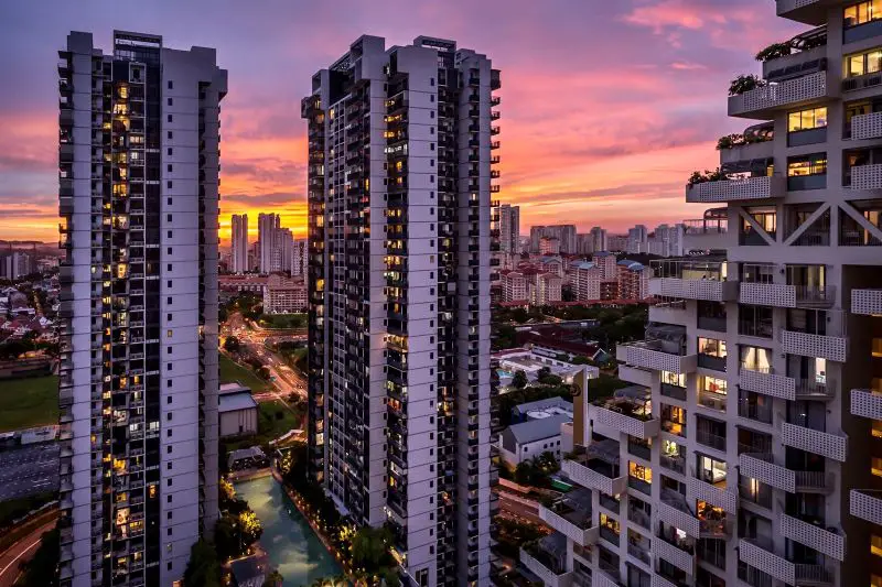 Sunset glows in Singapore