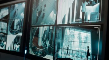 Computer screen with cctv video system