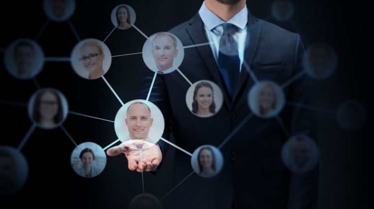 Business, Virtual Reality, Future Technology, Cyberspace And People - Businessman With Network