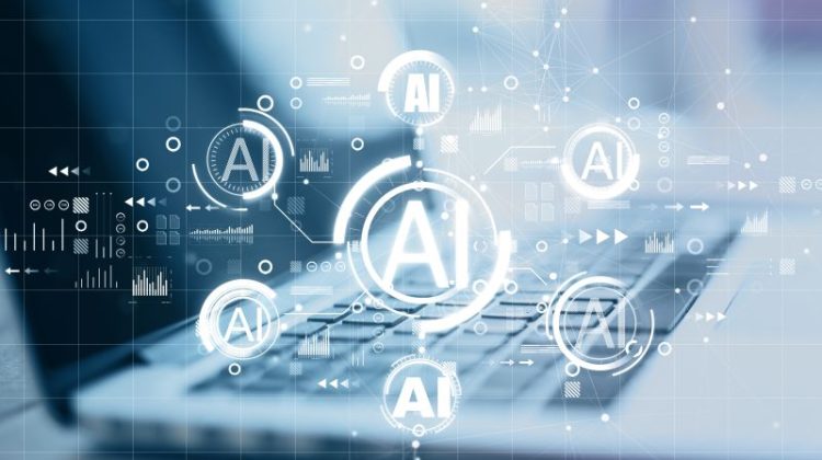 Close Up Of Notebook With Creative Ai Hologram On Blurry Background. Artificial Intelligence, Ai