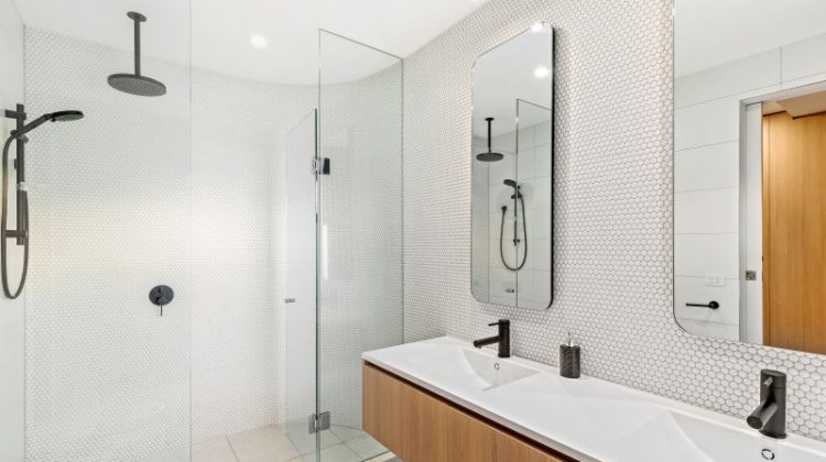 Stylish Modern Bathroom Interior with Shower