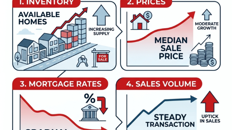 explaining the four key signals of the 2026 housing market: inventory, prices, mortgage rates, and sales volume
