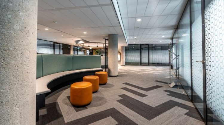 Beautiful shot of the modern style open space office interior