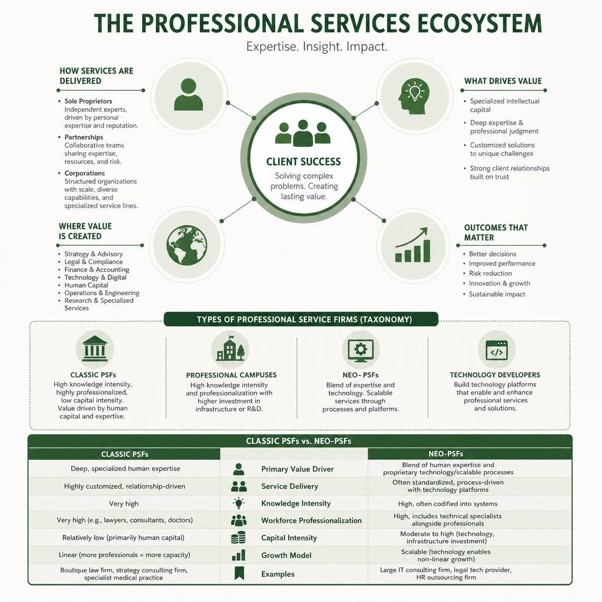 explaining the professional services ecosystem infographic