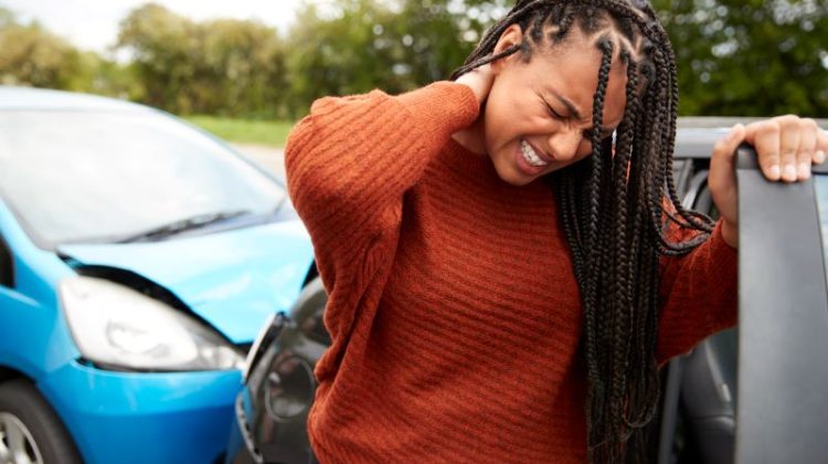 Woman with Neck Pain after Car Accident
