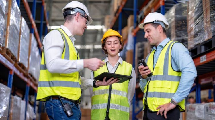 Group of worker working in warehouse