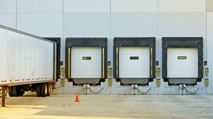 Truck and Loading Docks at a Warehouse