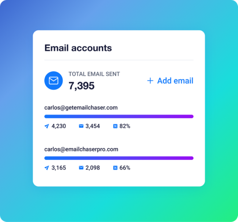Email accounts dashboard showing multiple sending accounts used to manage cold email volume and deliverability.